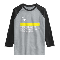 Curaçao Flag History Pride Raglan Shirt They Dreamt Fought Made It