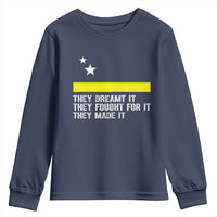 Curaçao Flag History Pride Youth Sweatshirt They Dreamt Fought Made It