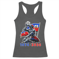 Haiti Soccer Tournament History 1974 to 2026 Racerback Tank Top Powerful Haitian Broken Chains National Flag Football Fans