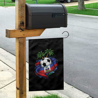 Haitian Flag Soccer Ball Graphic Garden Flag Tropical Palm Trees Caribbean Haiti Football Fans Pride