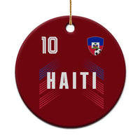 Haiti Soccer Sports Graphic Number 10 Jersey Style Ceramic Ornament Proud Haitian Football Fans Game Day Pride