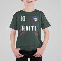Haiti Soccer Sports Graphic Number 10 Jersey Style T Shirt For Kid Proud Haitian Football Fans Game Day Pride