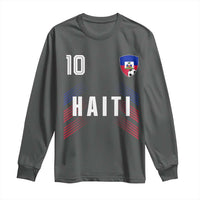 Haiti Soccer Sports Graphic Number 10 Jersey Style Long Sleeve Shirt Proud Haitian Football Fans Game Day Pride