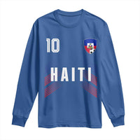 Haiti Soccer Sports Graphic Number 10 Jersey Style Long Sleeve Shirt Proud Haitian Football Fans Game Day Pride