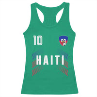 Haiti Soccer Sports Graphic Number 10 Jersey Style Racerback Tank Top Proud Haitian Football Fans Game Day Pride