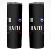 Haiti Soccer Sports Graphic Number 10 Jersey Style Skinny Tumbler Proud Haitian Football Fans Game Day Pride
