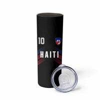 Haiti Soccer Sports Graphic Number 10 Jersey Style Skinny Tumbler Proud Haitian Football Fans Game Day Pride