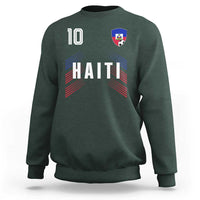 Haiti Soccer Sports Graphic Number 10 Jersey Style Sweatshirt Proud Haitian Football Fans Game Day Pride