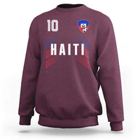 Haiti Soccer Sports Graphic Number 10 Jersey Style Sweatshirt Proud Haitian Football Fans Game Day Pride