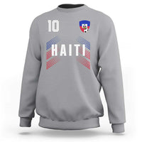 Haiti Soccer Sports Graphic Number 10 Jersey Style Sweatshirt Proud Haitian Football Fans Game Day Pride
