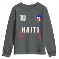 Haiti Soccer Sports Graphic Number 10 Jersey Style Youth Sweatshirt Proud Haitian Football Fans Game Day Pride