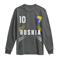 Bosnia Herzegovina Soccer Sports Graphic Number 10 Jersey Style Long Sleeve Shirt Proud Bosnian Football Fans Game Day Pride