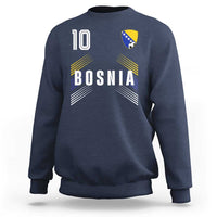 Bosnia Herzegovina Soccer Sports Graphic Number 10 Jersey Style Sweatshirt Proud Bosnian Football Fans Game Day Pride