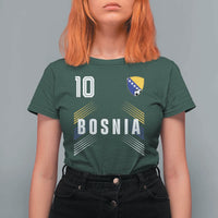 Bosnia Herzegovina Soccer Sports Graphic Number 10 Jersey Style T Shirt For Women Proud Bosnian Football Fans Game Day Pride