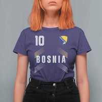 Bosnia Herzegovina Soccer Sports Graphic Number 10 Jersey Style T Shirt For Women Proud Bosnian Football Fans Game Day Pride