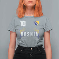 Bosnia Herzegovina Soccer Sports Graphic Number 10 Jersey Style T Shirt For Women Proud Bosnian Football Fans Game Day Pride