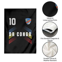 DR Congo Soccer Sports Graphic Number 10 Jersey Style Garden Flag Proud Congolese Football Fans Game Day Pride