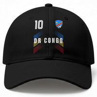 DR Congo Soccer Sports Graphic Number 10 Jersey Style Baseball Cap Proud Congolese Football Fans Game Day Pride