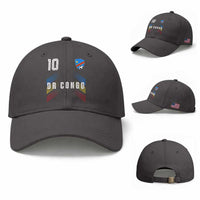 DR Congo Soccer Sports Graphic Number 10 Jersey Style Baseball Cap Proud Congolese Football Fans Game Day Pride