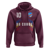 DR Congo Soccer Sports Graphic Number 10 Jersey Style Hoodie Proud Congolese Football Fans Game Day Pride