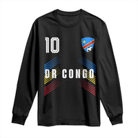 DR Congo Soccer Sports Graphic Number 10 Jersey Style Long Sleeve Shirt Proud Congolese Football Fans Game Day Pride