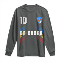 DR Congo Soccer Sports Graphic Number 10 Jersey Style Long Sleeve Shirt Proud Congolese Football Fans Game Day Pride