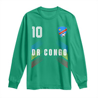 DR Congo Soccer Sports Graphic Number 10 Jersey Style Long Sleeve Shirt Proud Congolese Football Fans Game Day Pride