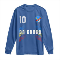 DR Congo Soccer Sports Graphic Number 10 Jersey Style Long Sleeve Shirt Proud Congolese Football Fans Game Day Pride
