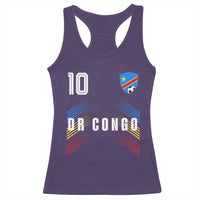 DR Congo Soccer Sports Graphic Number 10 Jersey Style Racerback Tank Top Proud Congolese Football Fans Game Day Pride
