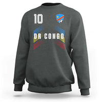 DR Congo Soccer Sports Graphic Number 10 Jersey Style Sweatshirt Proud Congolese Football Fans Game Day Pride