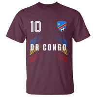 DR Congo Soccer Sports Graphic Number 10 Jersey Style T Shirt Proud Congolese Football Fans Game Day Pride