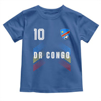 DR Congo Soccer Sports Graphic Number 10 Jersey Style Toddler T Shirt Proud Congolese Football Fans Game Day Pride
