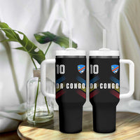 DR Congo Soccer Sports Graphic Number 10 Jersey Style Tumbler With Handle Proud Congolese Football Fans Game Day Pride