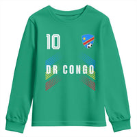 DR Congo Soccer Sports Graphic Number 10 Jersey Style Youth Sweatshirt Proud Congolese Football Fans Game Day Pride