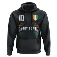 Ivory Coast Soccer Sports Graphic Number 10 Jersey Style Hoodie Proud Ivorian Cote d'Ivoire Football Fans Game Day Pride