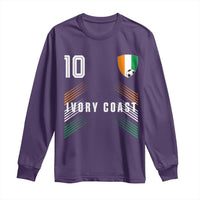 Ivory Coast Soccer Sports Graphic Number 10 Jersey Style Long Sleeve Shirt Proud Ivorian Cote d'Ivoire Football Fans Game Day Pride