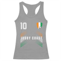 Ivory Coast Soccer Sports Graphic Number 10 Jersey Style Racerback Tank Top Proud Ivorian Cote d'Ivoire Football Fans Game Day Pride