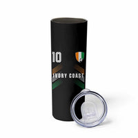 Ivory Coast Soccer Sports Graphic Number 10 Jersey Style Skinny Tumbler Proud Ivorian Cote d'Ivoire Football Fans Game Day Pride