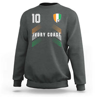 Ivory Coast Soccer Sports Graphic Number 10 Jersey Style Sweatshirt Proud Ivorian Cote d'Ivoire Football Fans Game Day Pride