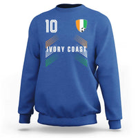 Ivory Coast Soccer Sports Graphic Number 10 Jersey Style Sweatshirt Proud Ivorian Cote d'Ivoire Football Fans Game Day Pride