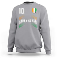 Ivory Coast Soccer Sports Graphic Number 10 Jersey Style Sweatshirt Proud Ivorian Cote d'Ivoire Football Fans Game Day Pride
