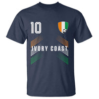 Ivory Coast Soccer Sports Graphic Number 10 Jersey Style T Shirt Proud Ivorian Cote d'Ivoire Football Fans Game Day Pride