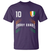 Ivory Coast Soccer Sports Graphic Number 10 Jersey Style T Shirt Proud Ivorian Cote d'Ivoire Football Fans Game Day Pride