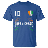 Ivory Coast Soccer Sports Graphic Number 10 Jersey Style T Shirt Proud Ivorian Cote d'Ivoire Football Fans Game Day Pride