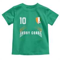 Ivory Coast Soccer Sports Graphic Number 10 Jersey Style Toddler T Shirt Proud Ivorian Cote d'Ivoire Football Fans Game Day Pride