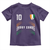 Ivory Coast Soccer Sports Graphic Number 10 Jersey Style Toddler T Shirt Proud Ivorian Cote d'Ivoire Football Fans Game Day Pride