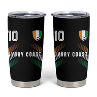 Ivory Coast Soccer Sports Graphic Number 10 Jersey Style Tumbler Cup Proud Ivorian Cote d'Ivoire Football Fans Game Day Pride