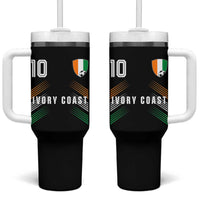 Ivory Coast Soccer Sports Graphic Number 10 Jersey Style Tumbler With Handle Proud Ivorian Cote d'Ivoire Football Fans Game Day Pride