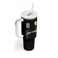Ivory Coast Soccer Sports Graphic Number 10 Jersey Style Tumbler With Handle Proud Ivorian Cote d'Ivoire Football Fans Game Day Pride