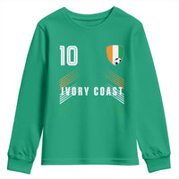 Ivory Coast Soccer Sports Graphic Number 10 Jersey Style Youth Sweatshirt Proud Ivorian Cote d'Ivoire Football Fans Game Day Pride